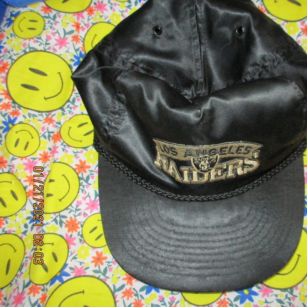 VINTAGE LOS ANGELES RAIDERS NWA BLACK SATIN CAP EAZY E VINTAGE